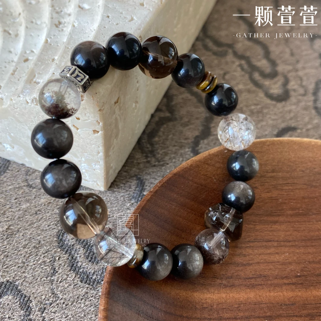 【一颗萱萱】时尚百搭DIY款六字真言水晶手串930002