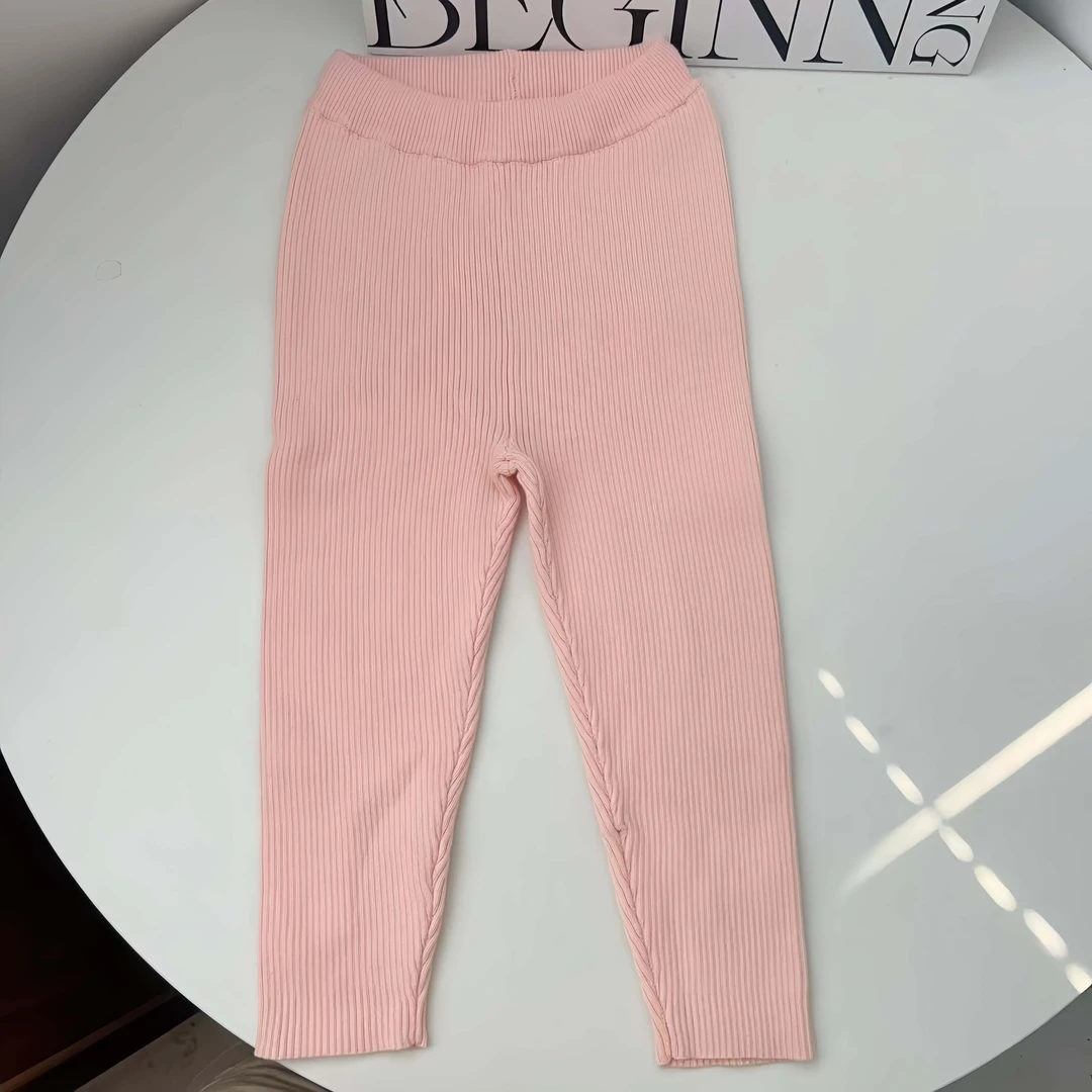 【清仓】90码ZWS家儿童针织裤女童春秋高弹简约保暖初秋打底线裤子