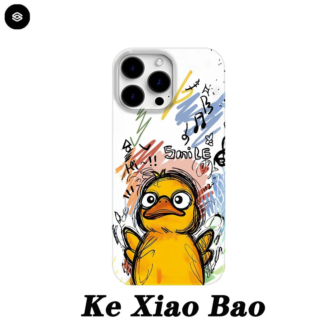 涂鸦黄鸭适用苹果16promax手机壳15pro趣味14pro/13pro小众12p/11