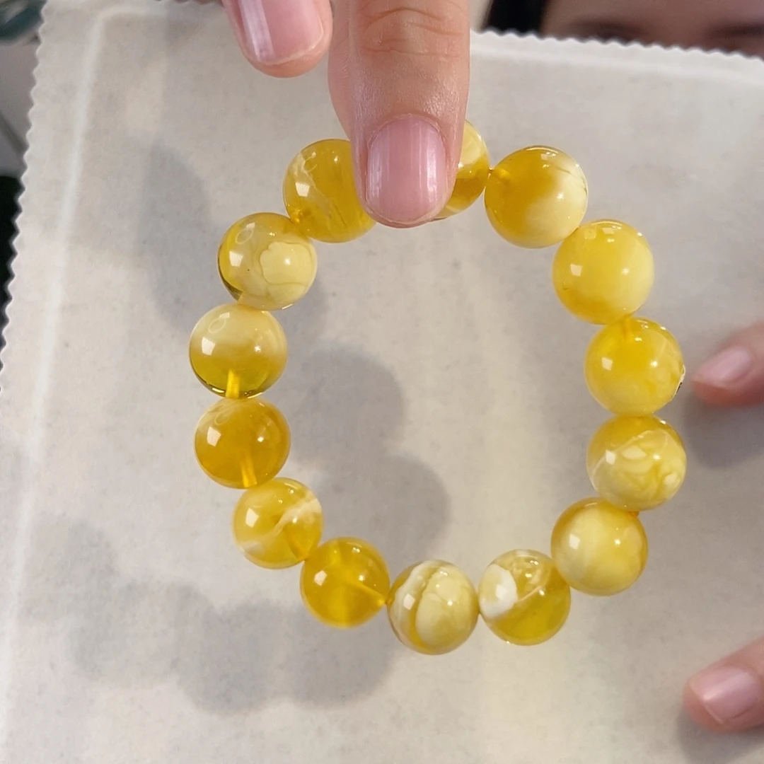 手链蜜蜡未镶嵌天然京瓷白桃花诉求手串