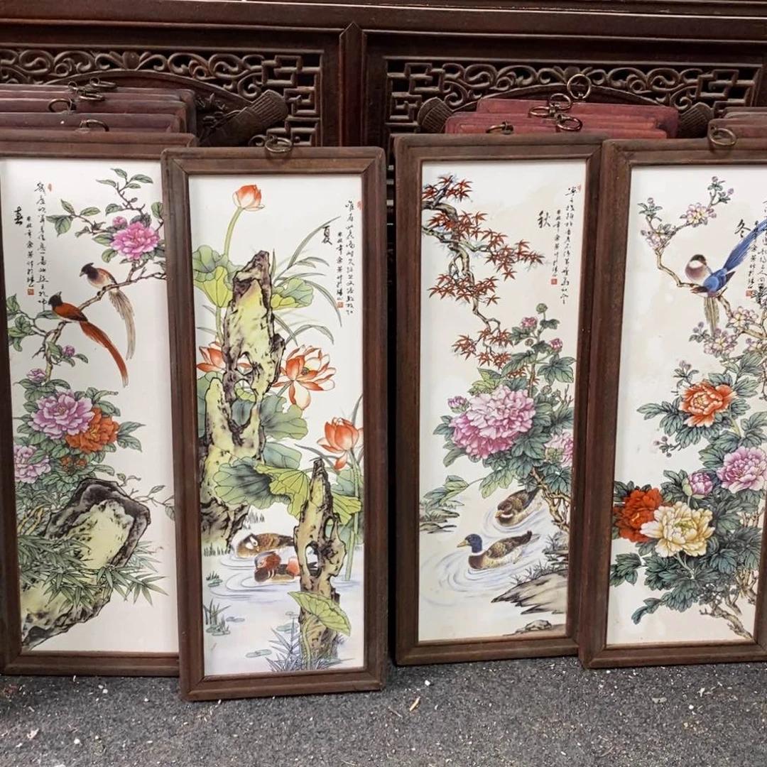 瓷片53*21*4景德镇瓷板画柴窑烧制