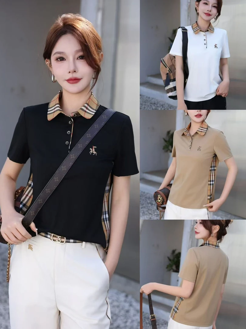 夏季新款休闲修身女士透气娃娃领POLO衫1269