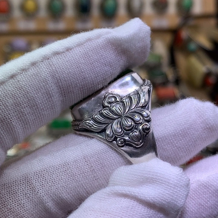 上***6足银纯银纯手工制作戒指