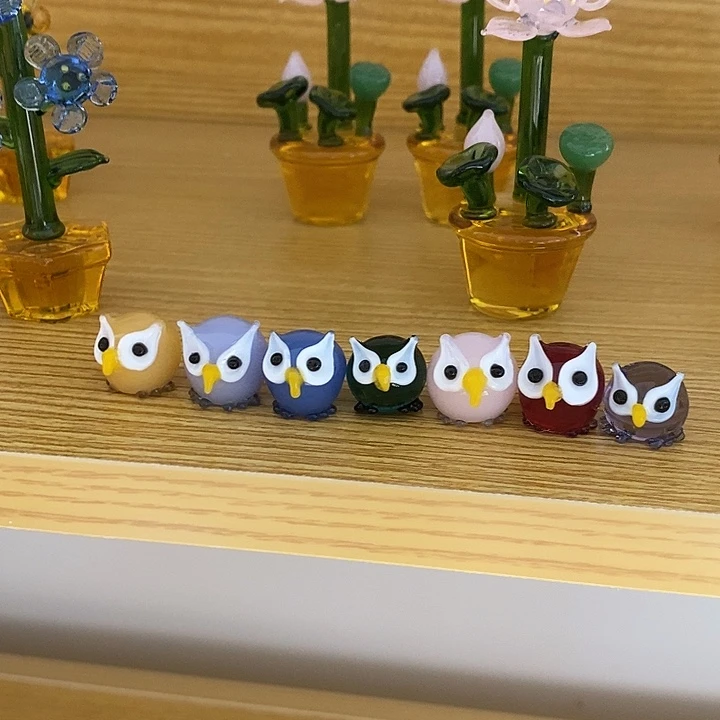 手工艺品琉璃猫头鹰7个