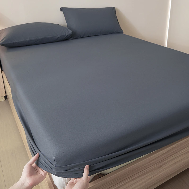 2025新款纯色磨毛单品床罩单件防滑防尘床垫保护套床套罩防滑床单