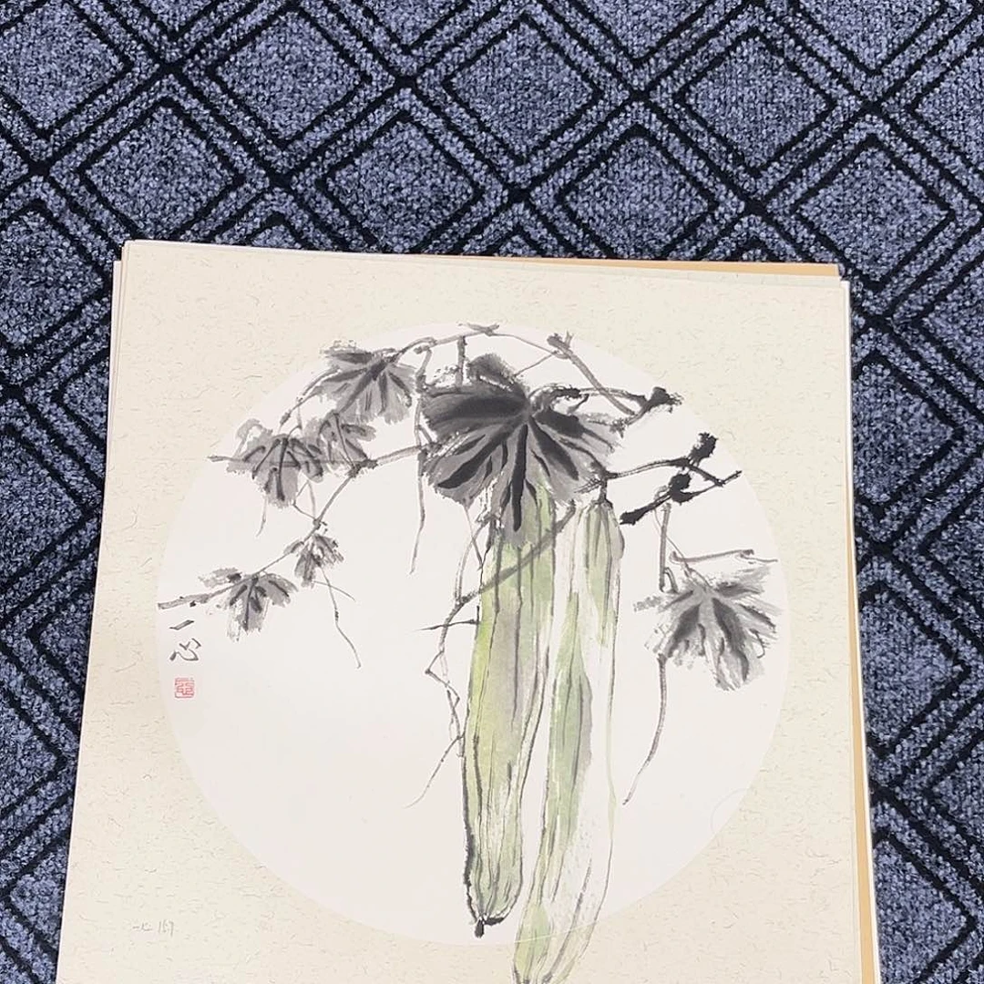 国画一心老师三尺斗方花鸟卡纸奇