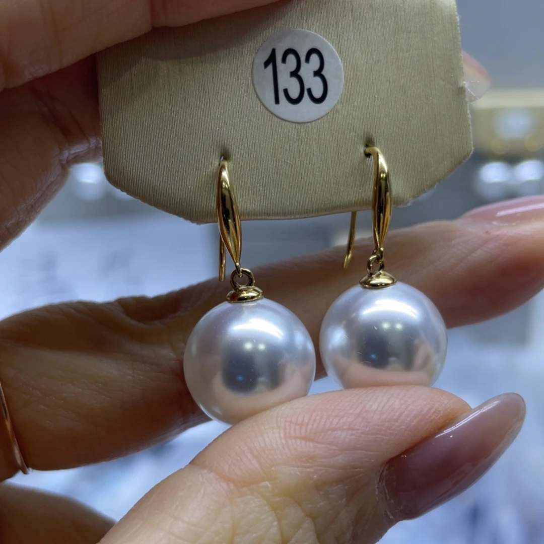 银S925镶嵌耳饰淡水珍珠