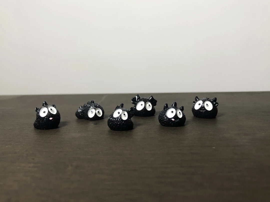 【柒小溜家黑煤球精灵】创意百变苔藓微景观多肉装饰树脂DIY小摆件