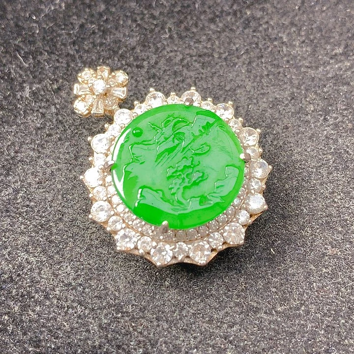 翡翠银S925镶嵌颈饰