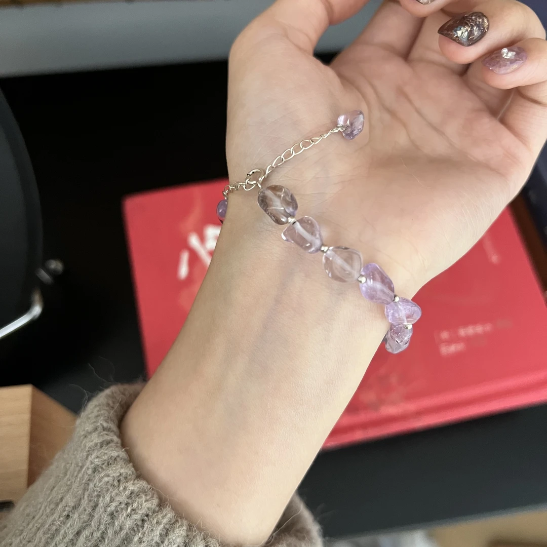 Y1028-【紫水随行】天然薰衣草紫水晶随形手串手链女多样性发货