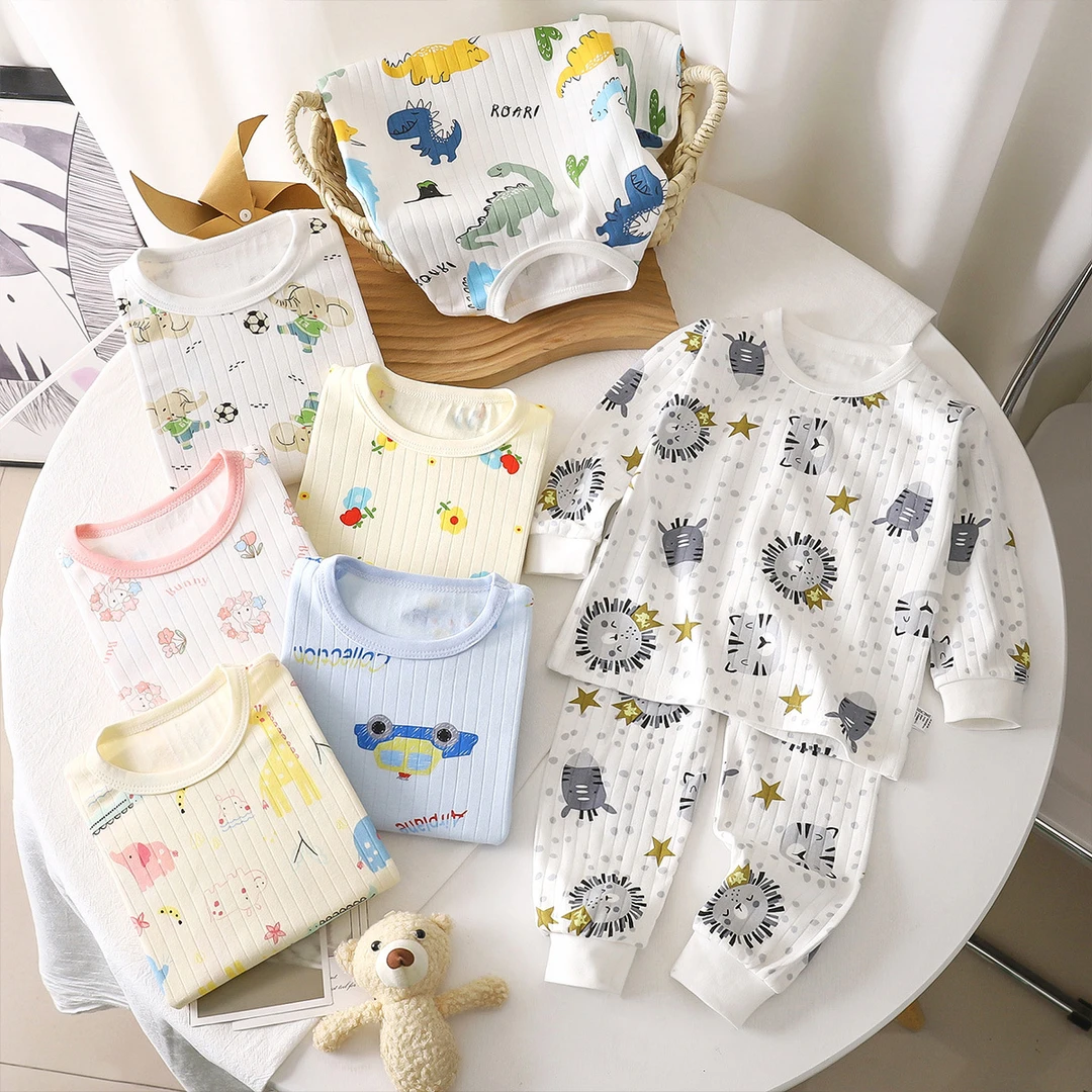 春秋季新款儿童内衣纯棉套装男童秋衣秋裤宝宝睡衣女童家居服童装