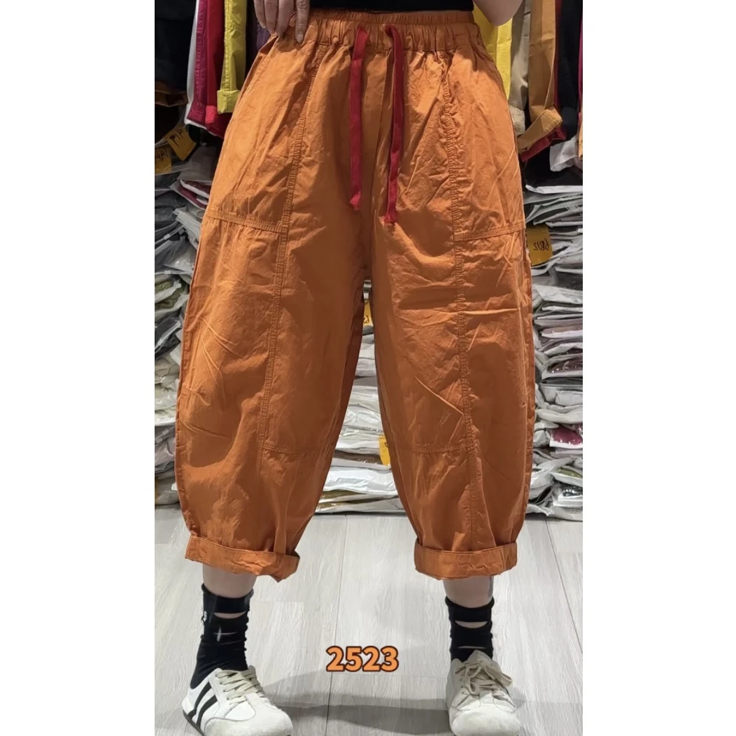 2025年夏季欧版时尚洋气休闲百搭显瘦棉高品显瘦洋气哈伦裤垮裤