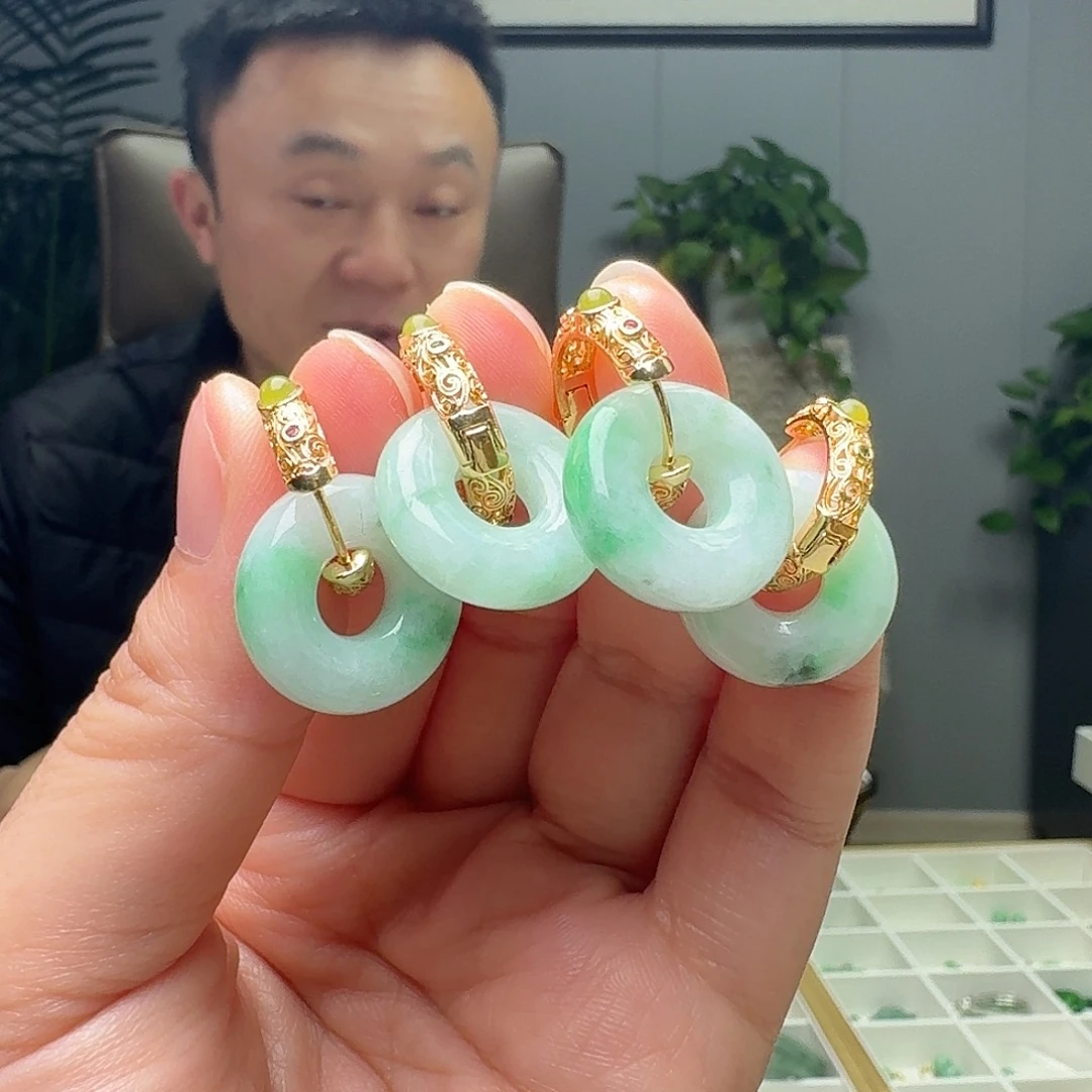 翡翠未镶嵌耳饰多样性发货其一