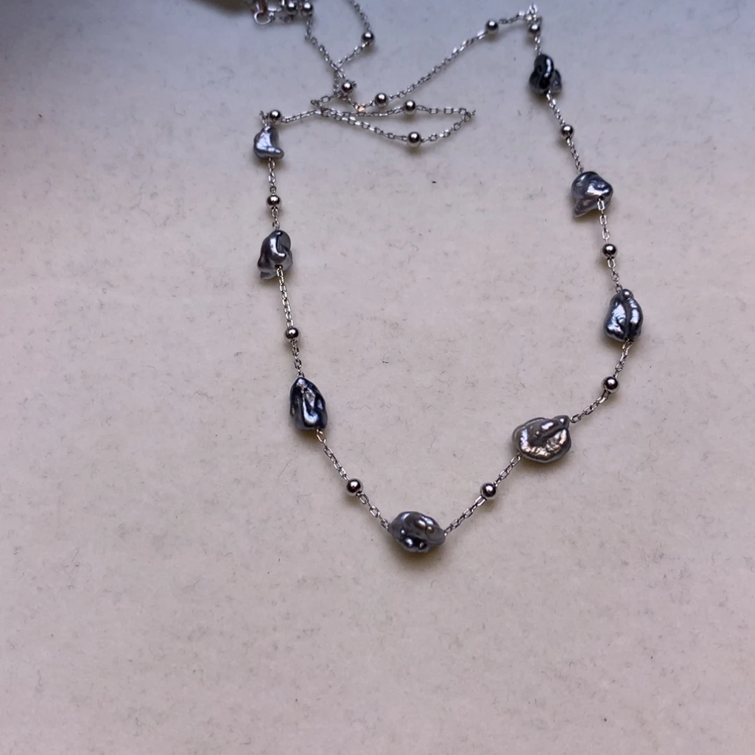 颈饰银S925镶嵌海水珍珠