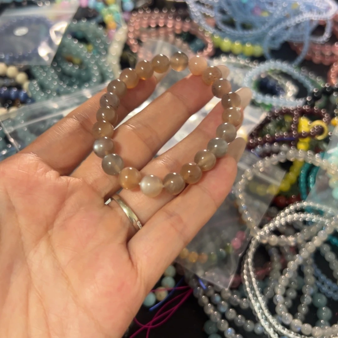 烟晶手链未镶嵌暴****）深色骨干