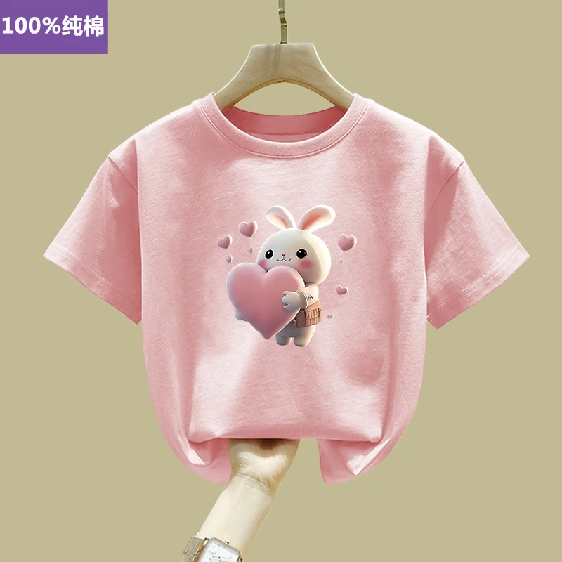 女童短袖t恤纯棉2025新款洋气儿童夏装衣服男童夏季薄款宝宝上衣