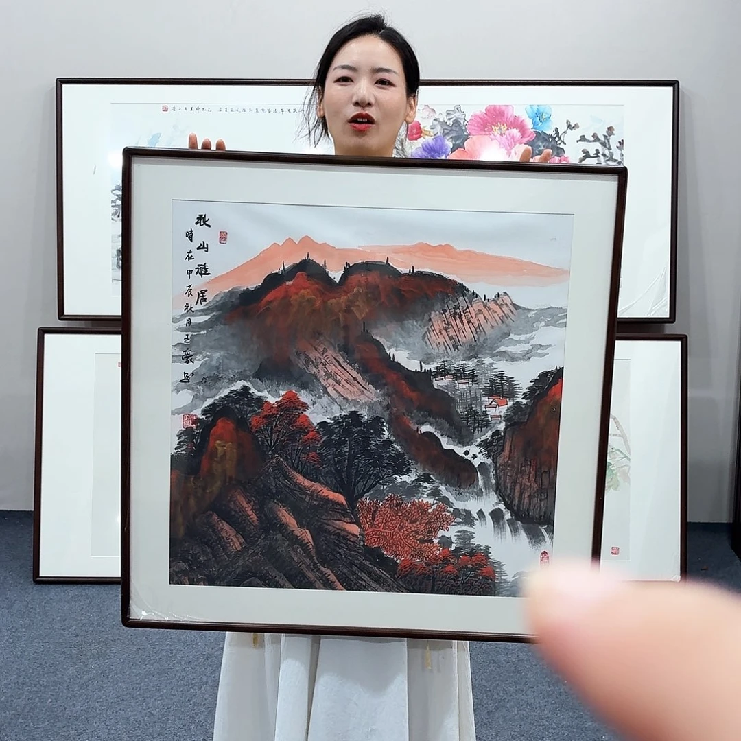 国画手绘作品80×80尺寸