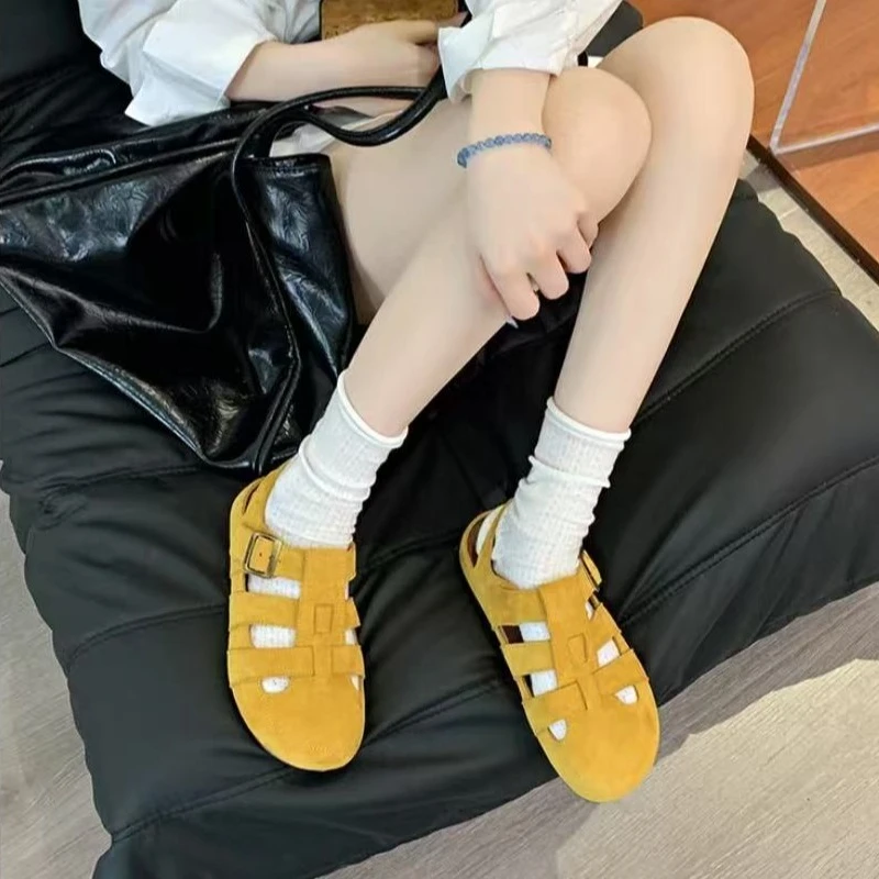 【运费险】欧若风平底纯色包头拖时尚仙女风软底镂空洞洞鞋610