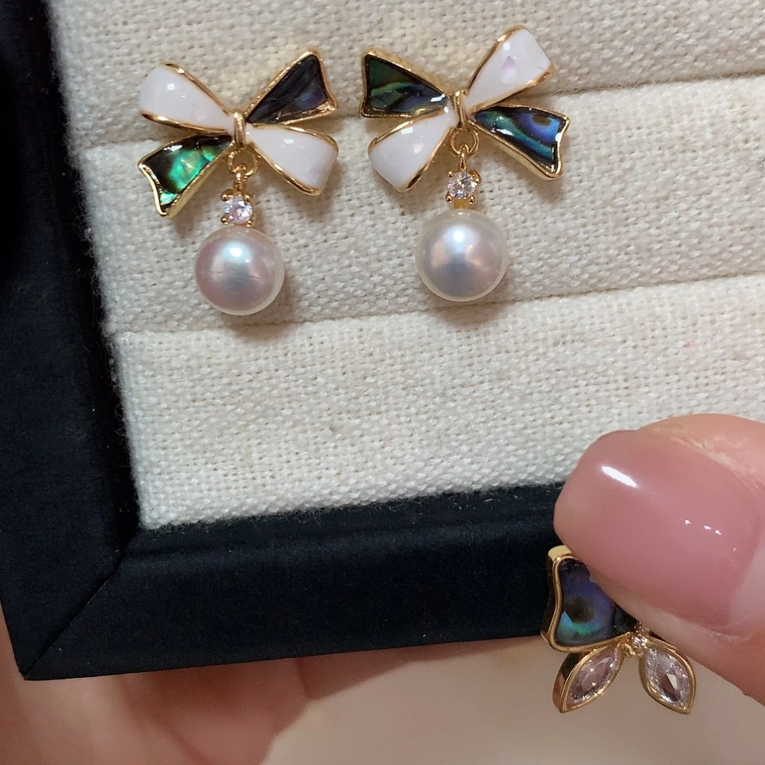 淡水珍珠耳饰合金