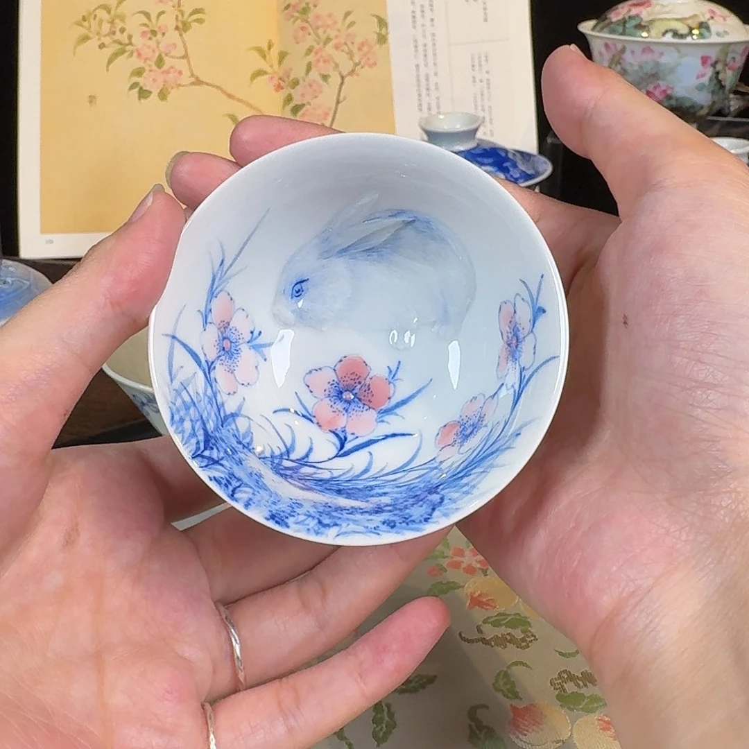 青樵轩雕刻兔子杯