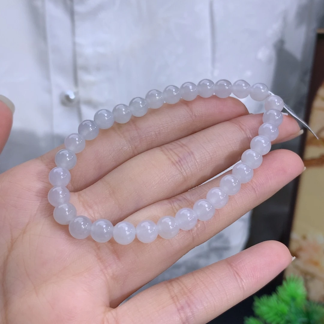 未镶嵌手串翡翠卡5.8冰润白冰