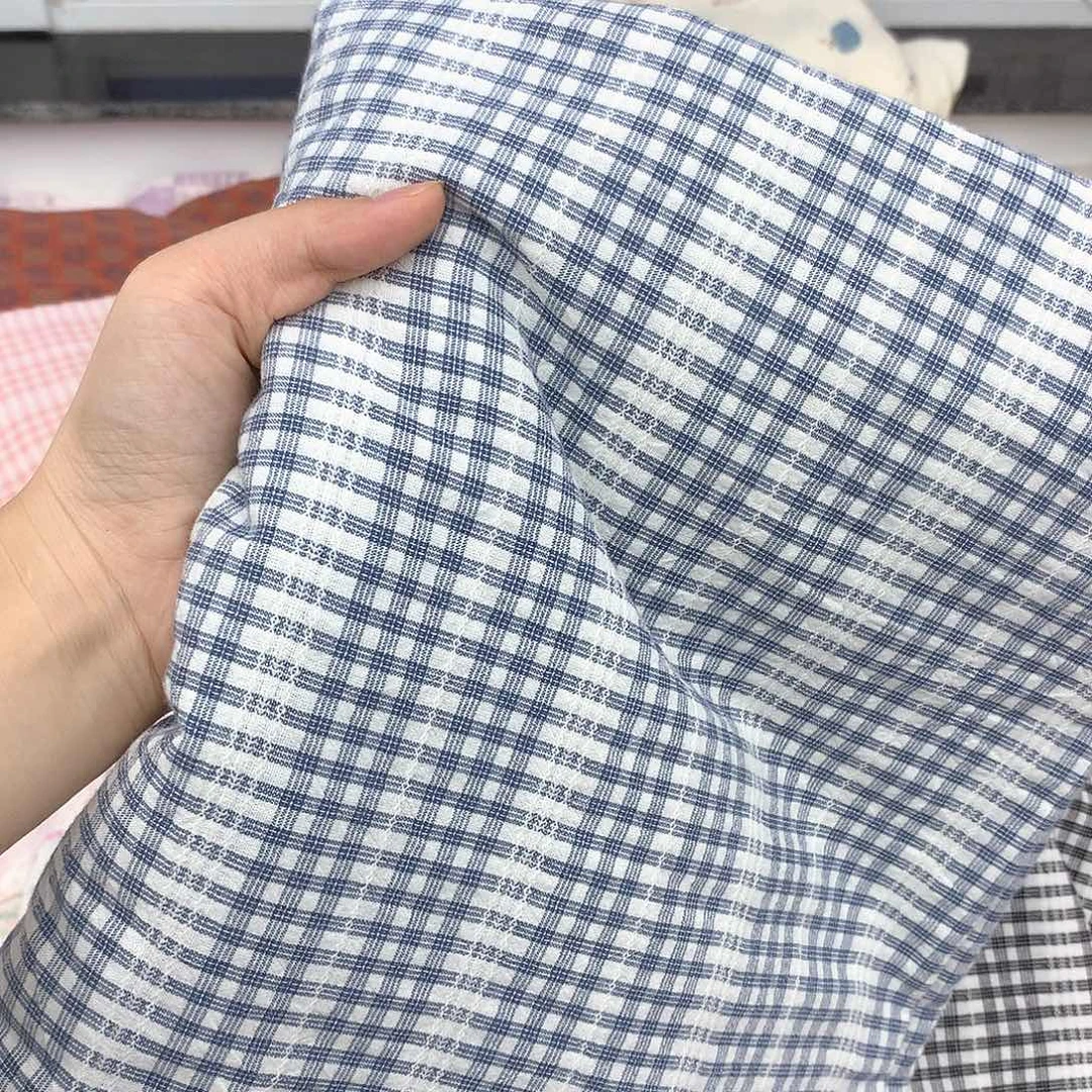 罗马假日蓝2.5米宽色织水洗棉提花全棉