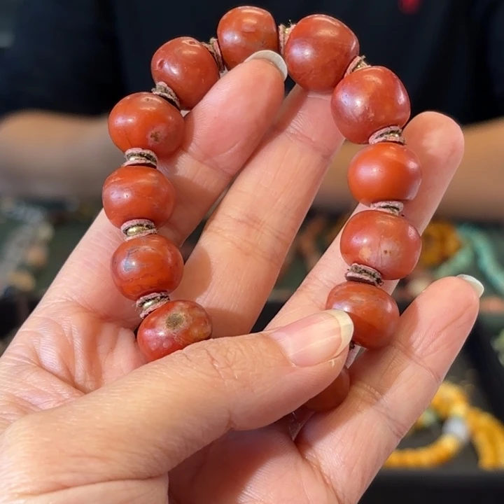 虚***竹南红玛瑙未镶嵌颈饰南红