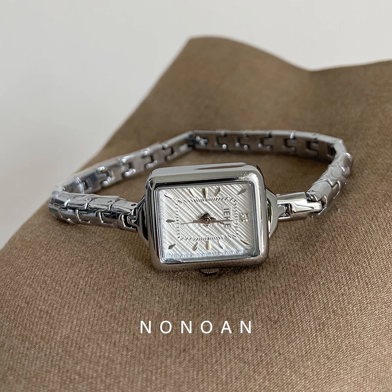 NONOAN 细带链条款高级感手表方形表盘小众气质时尚ins风女表408