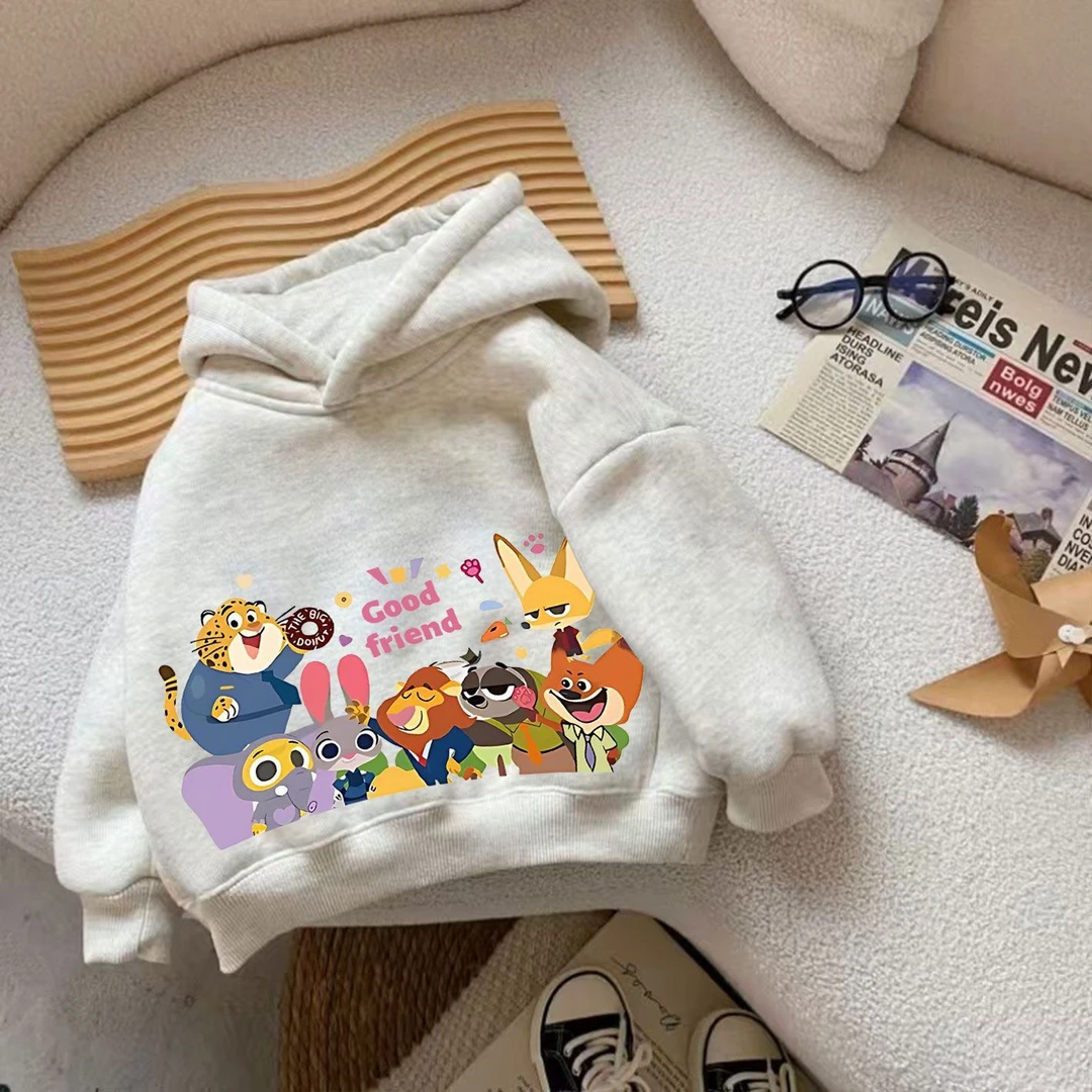 儿童卫衣女童男童上衣中大童宝宝加绒衣服疯狂动物城童装2025新款