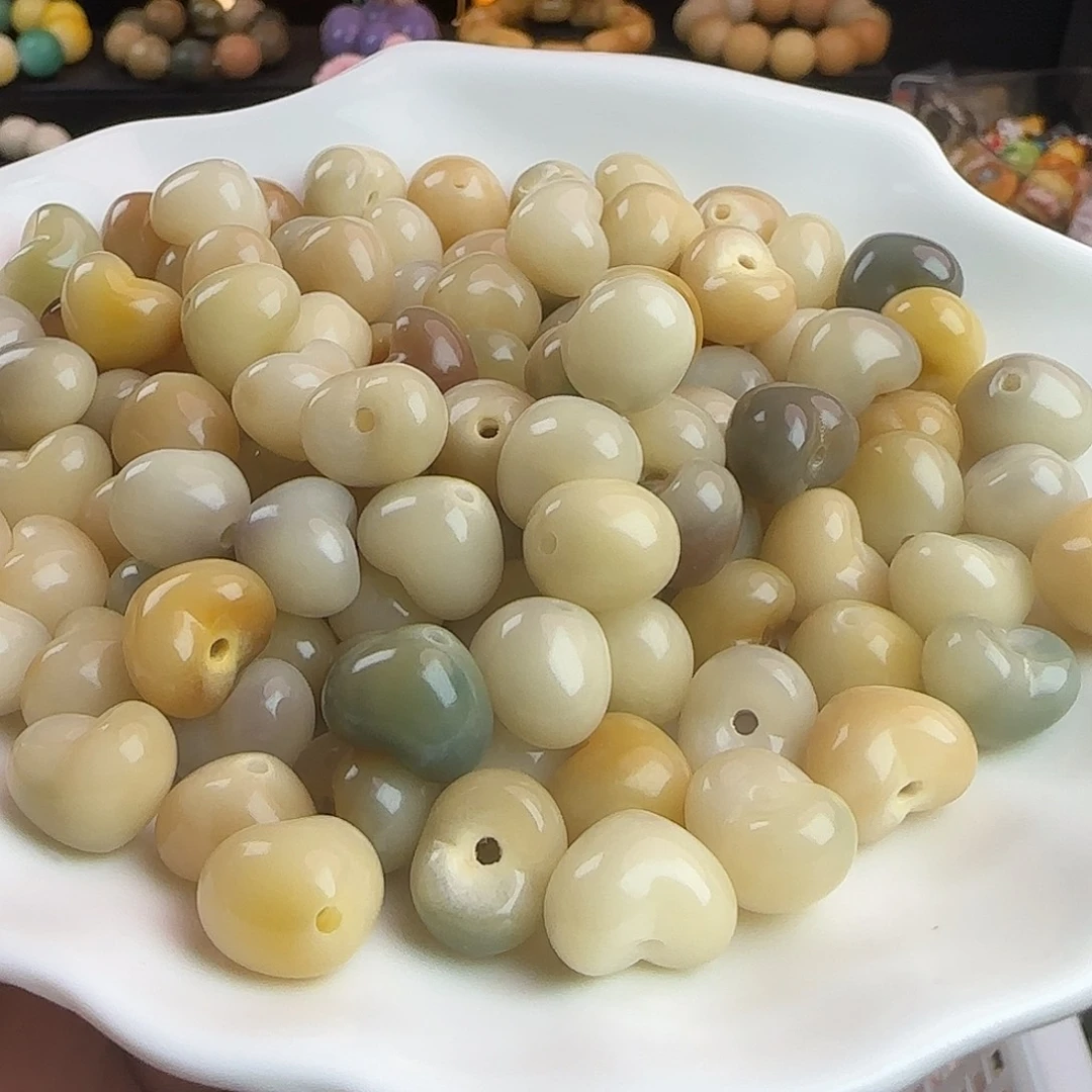 菩提根/象牙果手串卡14玻璃底爱心20颗