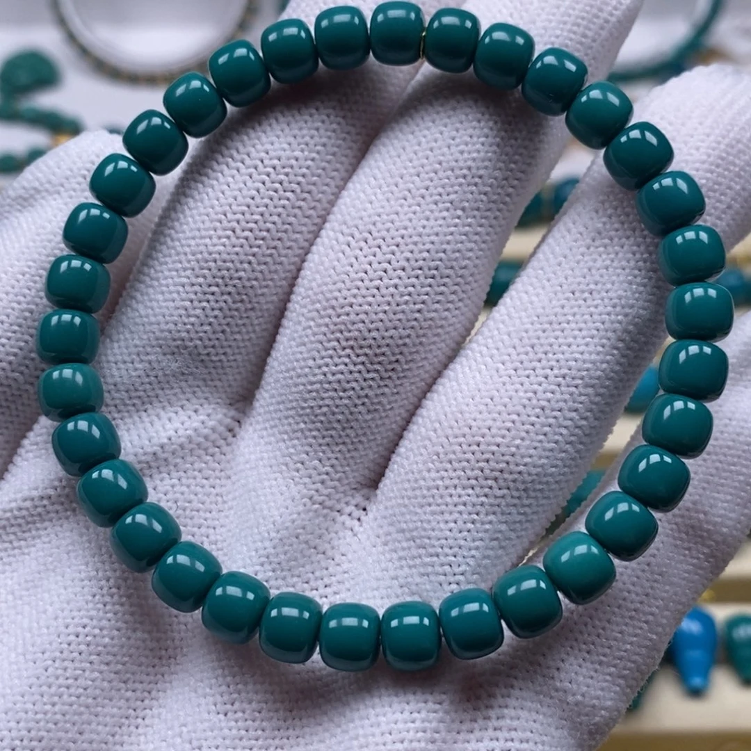 绿松石未镶嵌珠宝奇石老型单圈6.5mm