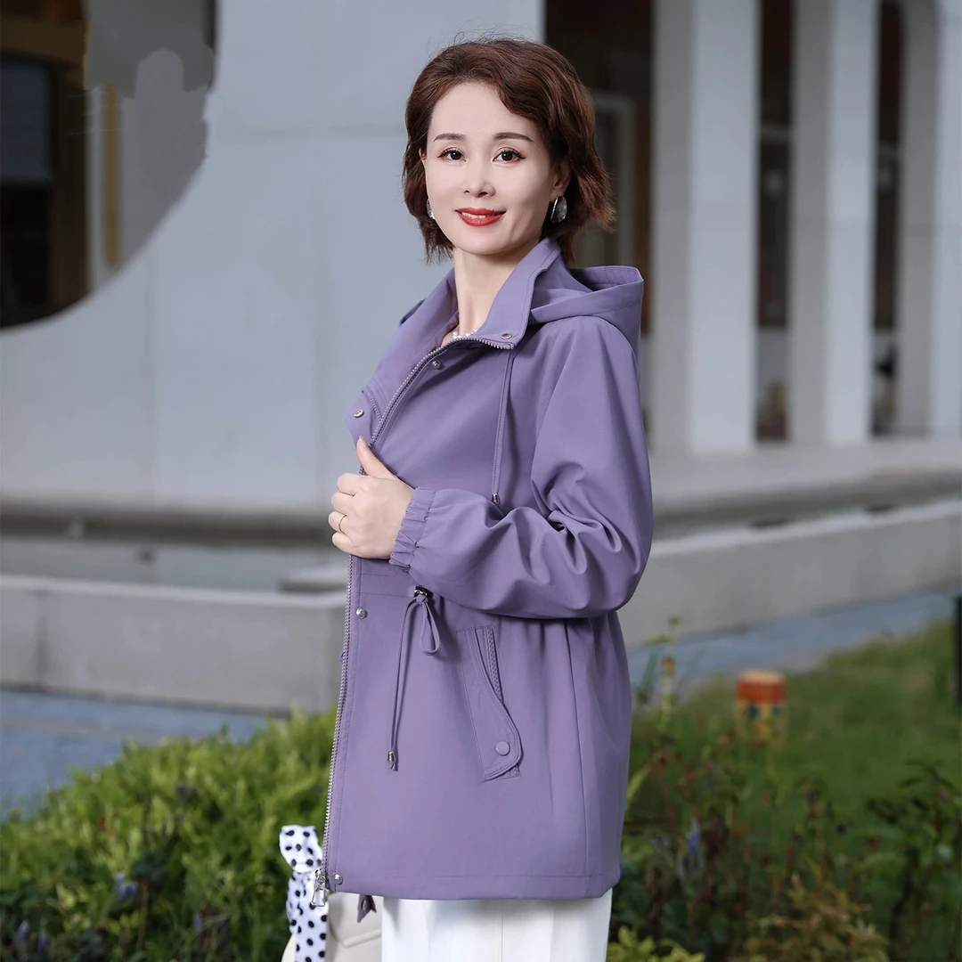 中年妈妈秋装外套2025新款中老年女装春秋款风衣中长款上衣百搭女
