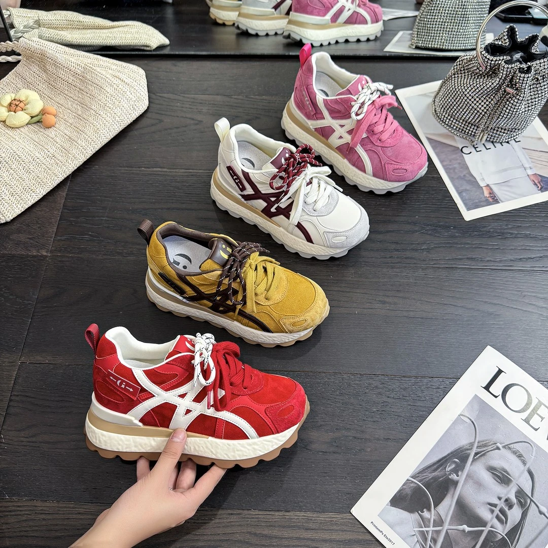 小个子内增高8cm老爹鞋女2025秋季新款透气运动鞋百搭厚底休闲鞋