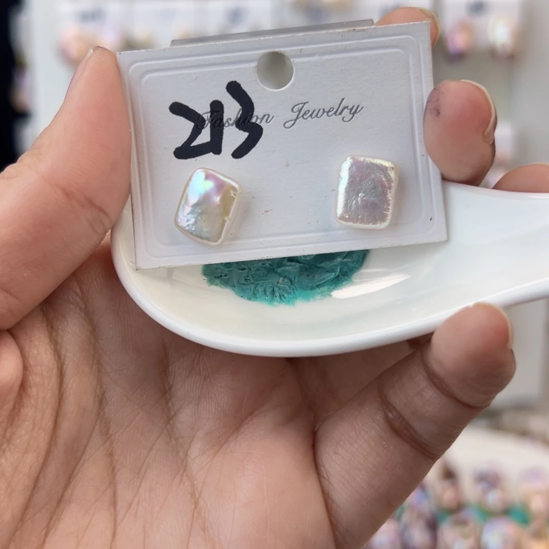 淡水珍珠耳饰银S925镶嵌