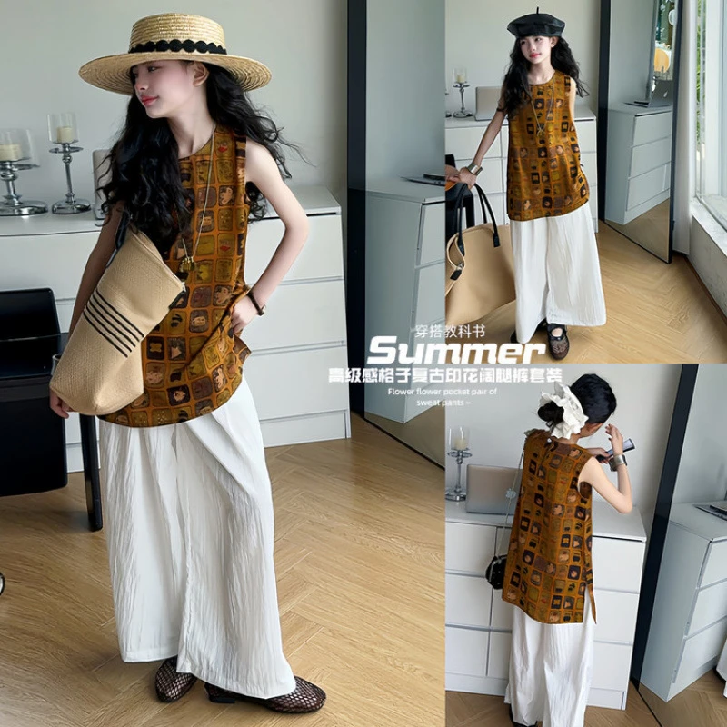 女童夏装2025新款女宝宝中大童韩版洋气儿童装百搭潮休闲女孩夏季