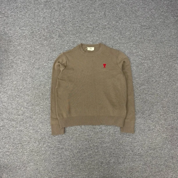 99新 AMIPARIS ami 秋冬针织小爱心 灰色 红心 羊绒衫 xs码