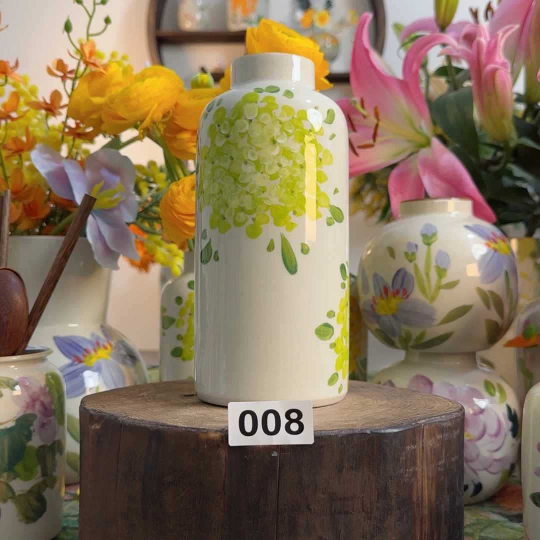 摆件景德镇陶瓷原创手绘小花瓶摆件无孔