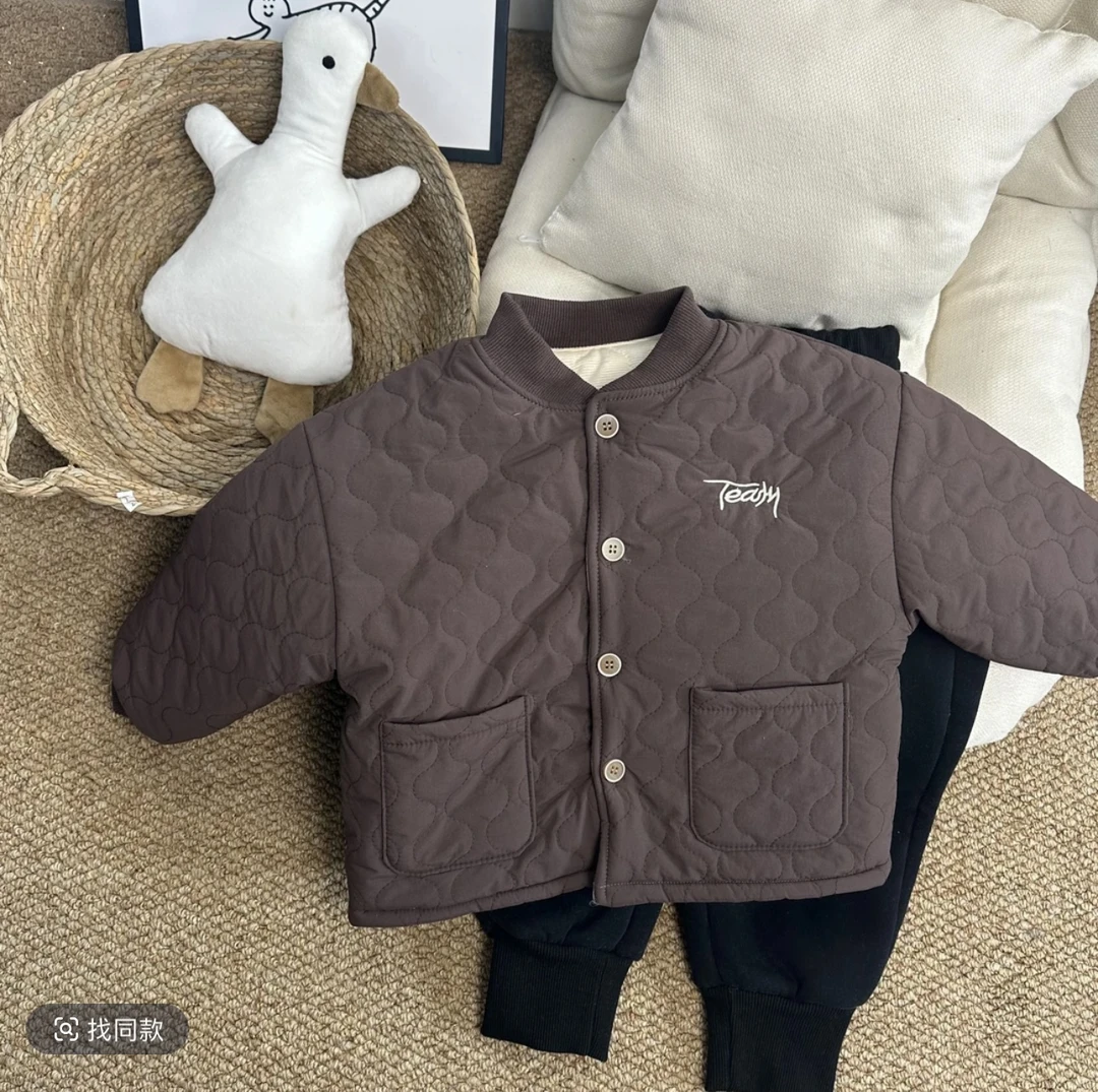 男童轻薄棉衣秋冬季2024新款宝宝保暖加厚外套儿童装冬款