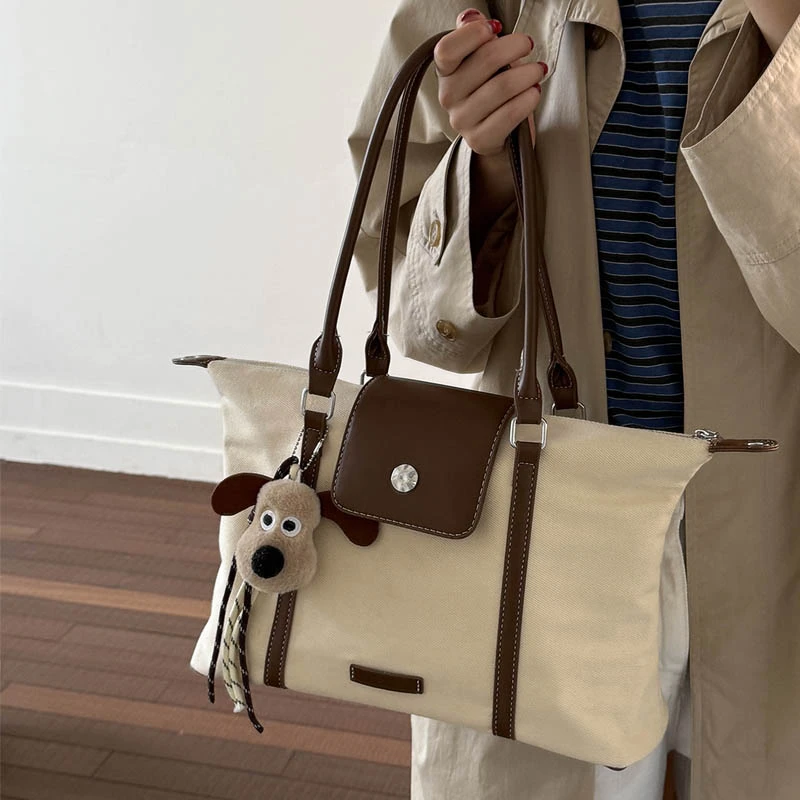 （带挂件）枕头包女轻便旅行包大容量手提包单肩斜挎包通勤包秋冬新