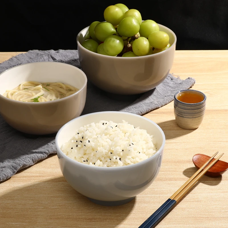 日本进口色彩光泽碗家用米饭碗日式高脚吃饭碗简约餐碗防烫沙拉碗
