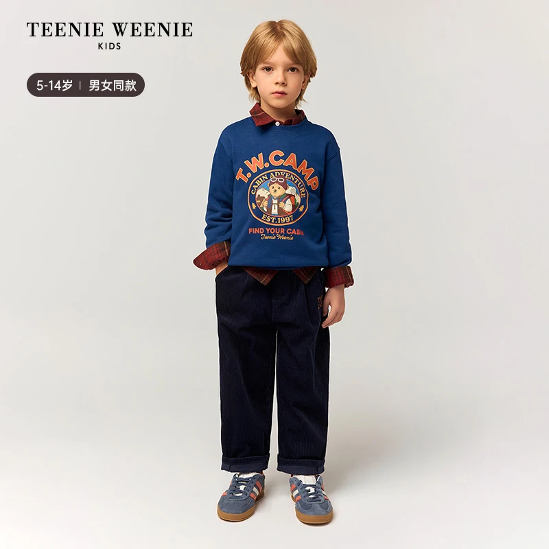 TeenieWeenie Kids小熊童装冬男女童休闲灯芯绒萝卜裤TKTC258979I