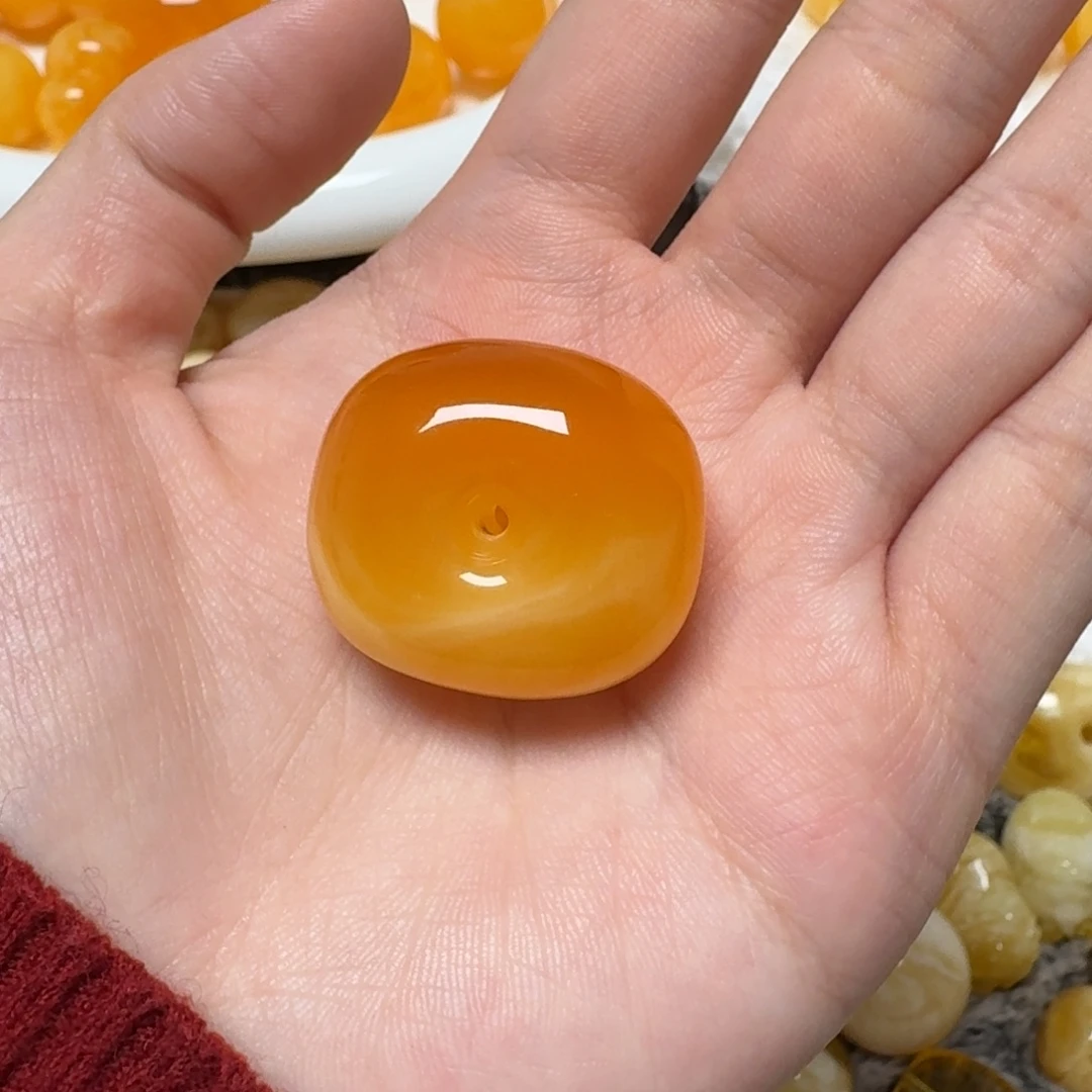 琥珀未镶嵌裸石蜜蜡藏扣