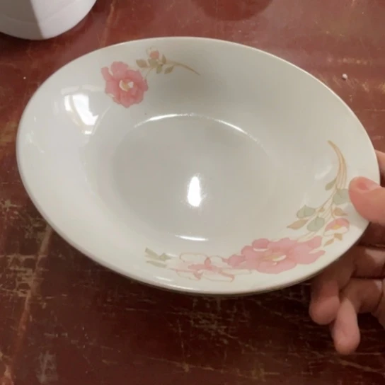 瓷片陶瓷陶瓷8英寸深窝红叶高岭土