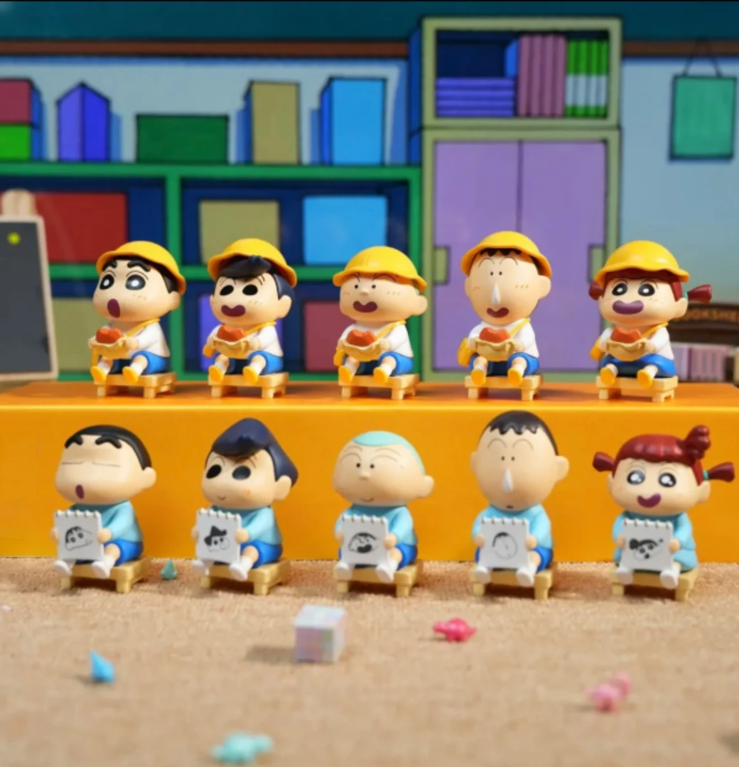 青物蜡笔小新向日葵系列排排坐萌粒盲盒摆件