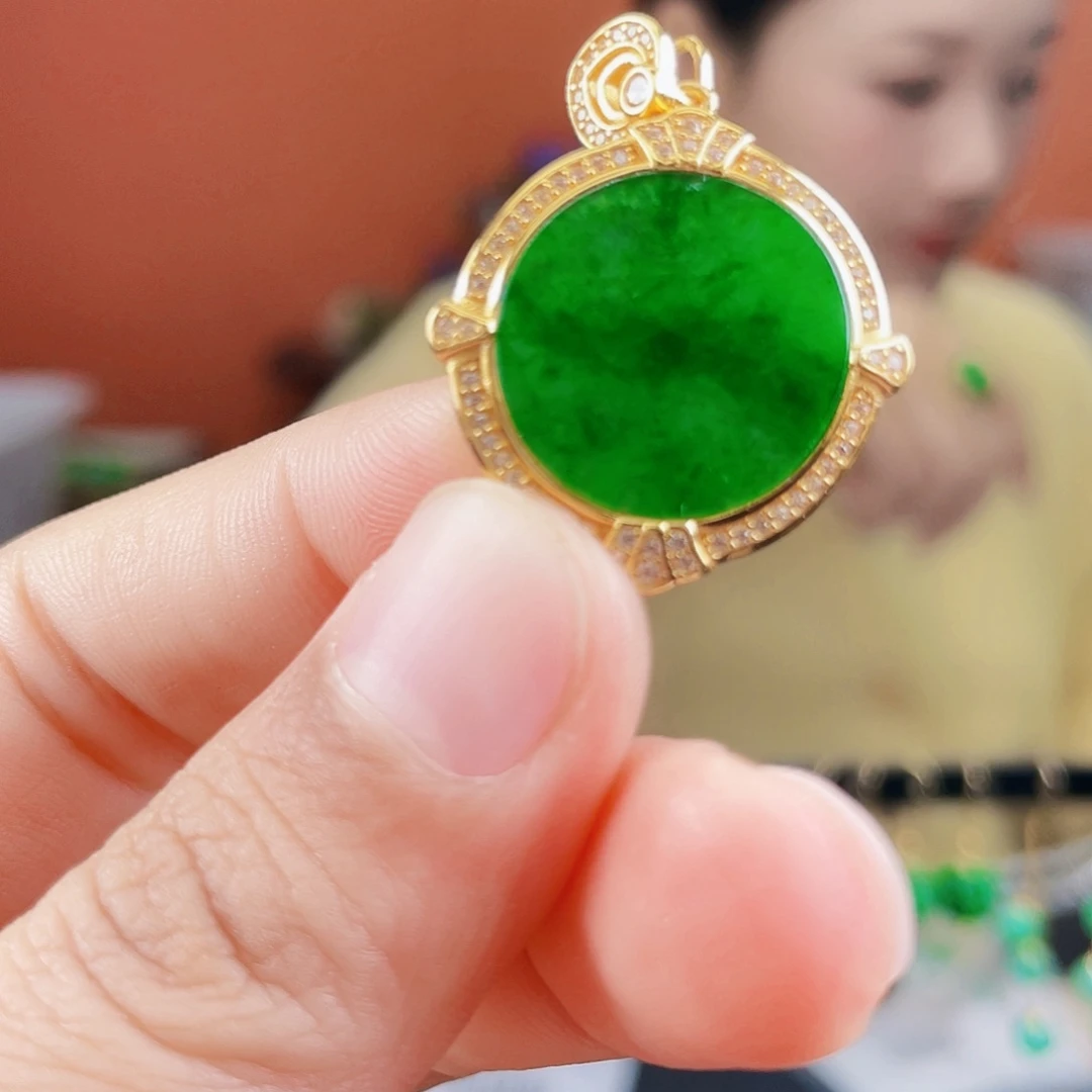 翡翠银S925镶嵌耳饰