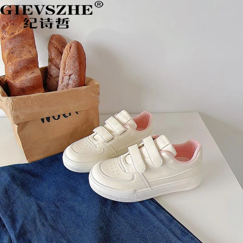 纪诗哲厚底魔术贴小白鞋女夏季新款时尚潮流百厚底魔术贴女板鞋
