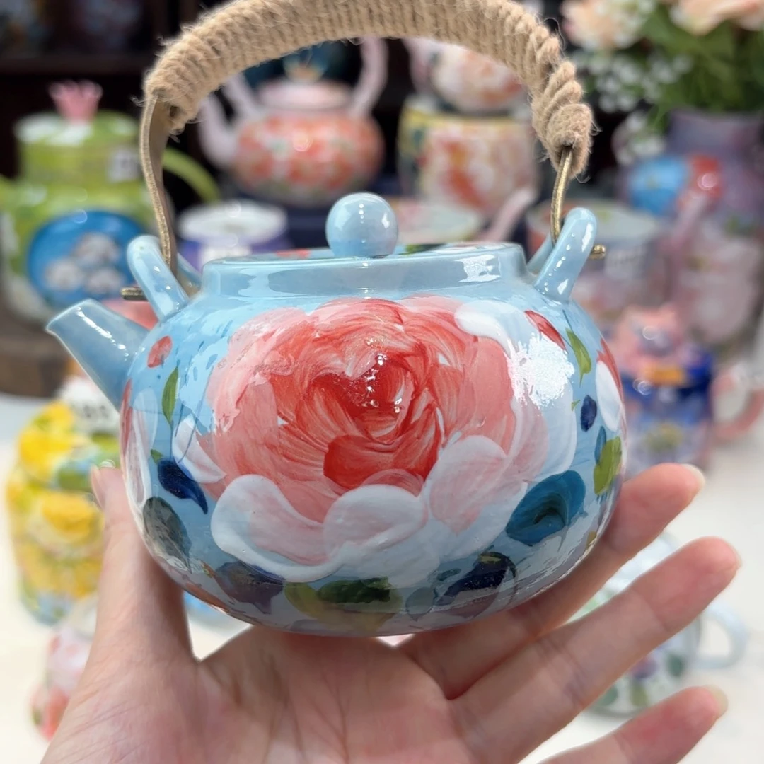 景德镇手绘高温釉下彩陶瓷茶具