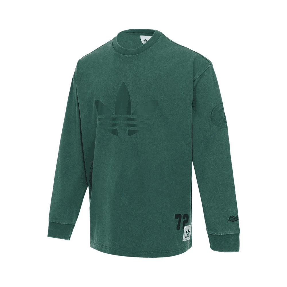 adidas阿迪达斯2025男子BBRTR WASHED LS针织无领长T恤JN0778