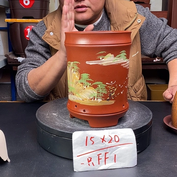 紫砂花盆货号一只FF1