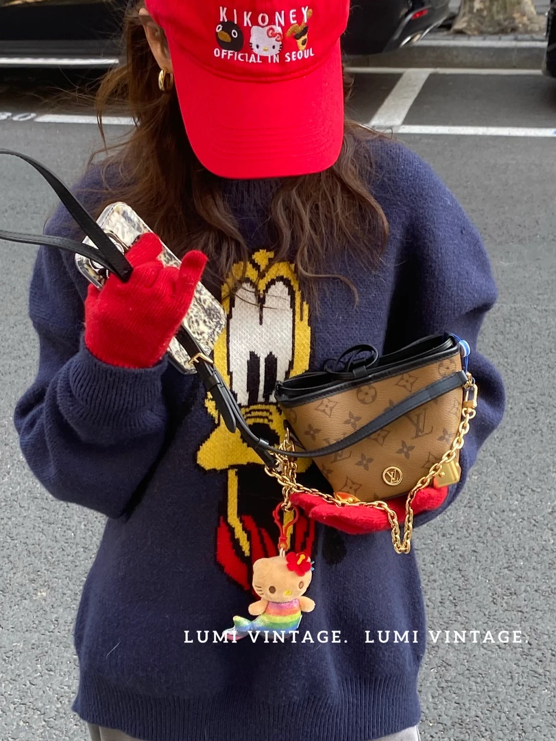 95新 LouisVuitton/路易威登 秀款拼皮烧麦单肩包12549928